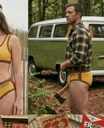 A couple enjoying the great outdoors in their porkenPants
